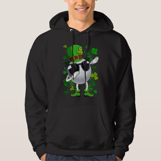 Dabbing Golf Ball Leprechaun Saint Patrick's Day M Hoodie (Vorderseite)