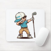 Dabbing Golf Player Mousepad (Mit Mouse)