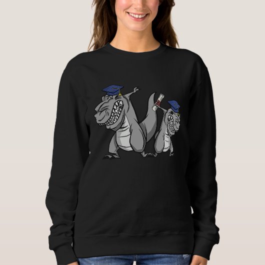 Dabbing Graduation Rex Matching Dinosaur Family Fa Sweatshirt (Vorderseite)