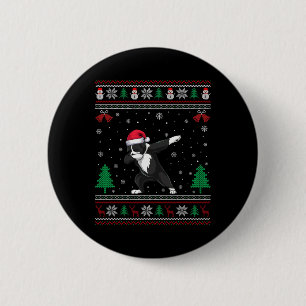 Dabbing Greater Swiss Mountain Dog Weihnachtsmannm Button