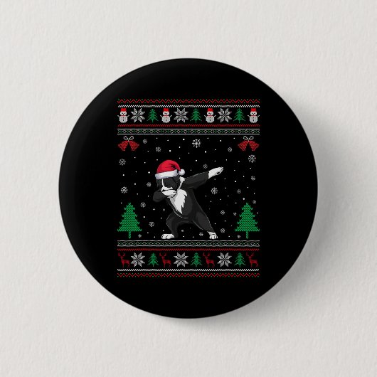 Dabbing Greater Swiss Mountain Dog Weihnachtsmannm Button (Vorderseite)
