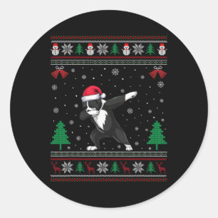 Dabbing Greater Swiss Mountain Dog Weihnachtsmannm Runder Aufkleber
