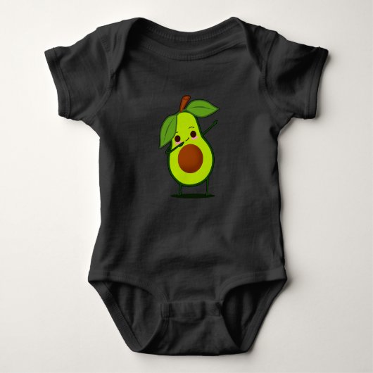 Dabbing Green Avocado Dab Funny Dancing Frucht Baby Strampler (Vorderseite)