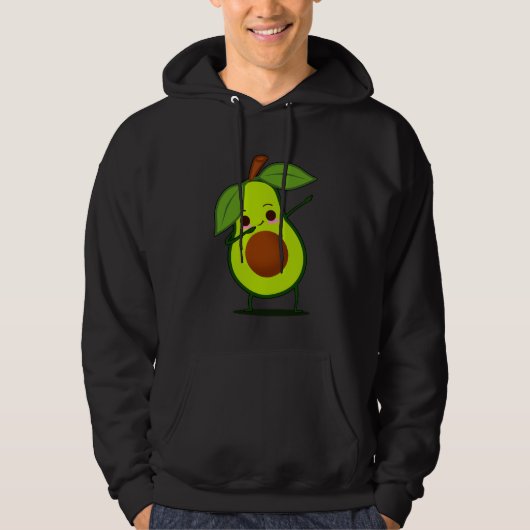 Dabbing Green Avocado Dab Funny Dancing Frucht Hoodie (Vorderseite)