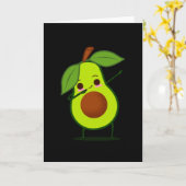 Dabbing Green Avocado Dab Funny Dancing Frucht Karte (Gelbe Blume)