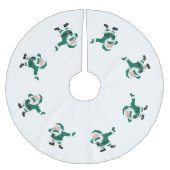 Dabbing Green Santa Claus | Fun Holiday XMAS Spaß Polyester Weihnachtsbaumdecke (Vorderseite)