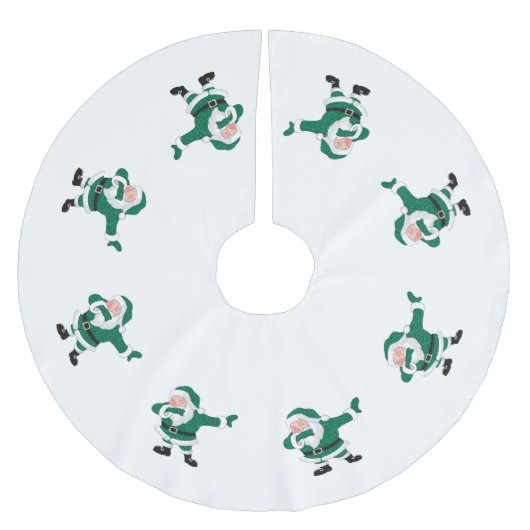 Dabbing Green Santa Claus | Fun Holiday XMAS Spaß Polyester Weihnachtsbaumdecke (Vorderseite)