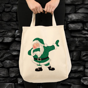 Dabbing Green Santa Claus Fun Holiday XMAS Spaß Tragetasche