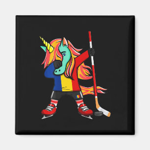 Dabbing Grüner Einhorn Rumänien Eishockeyfans Jers Magnet
