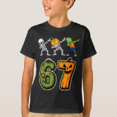 Dabbing Halloween Boys Six Seven 67 Meme Funny Kid T-Shirt (Vorderseite)
