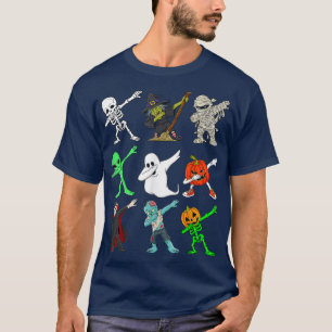 Dabbing Halloween Boys Skeleton Zombie Beängstigen T-Shirt