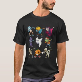 Dabbing Halloween Boys Skeleton Zombie Beängstigen T-Shirt