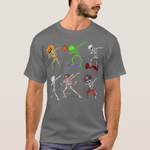 Dabbing Halloween Boys Skeleton Zombie Beängstigen T-Shirt