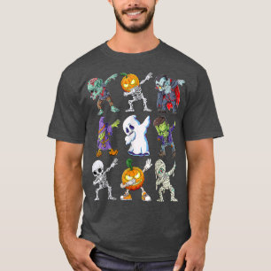 Dabbing Halloween Boys Skeleton Zombie Beängstigen T-Shirt