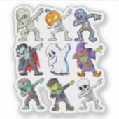 Dabbing Halloween Boys Skeleton Zombie Mummy Aufkleber (Vorderseite)