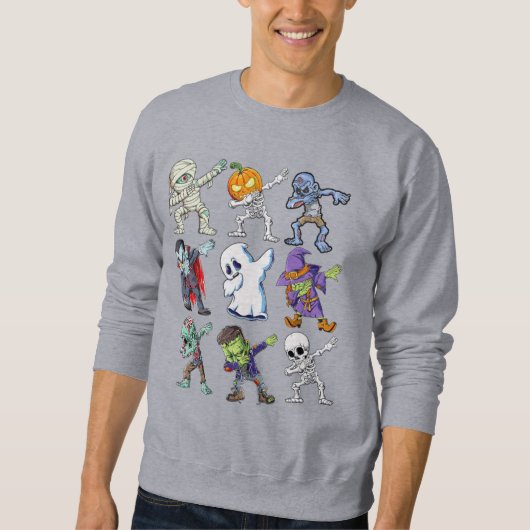 Dabbing Halloween Boys Skeleton Zombie Mummy Sweatshirt (Vorderseite)