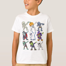 Dabbing Halloween Boys Skeleton Zombie Mummy T-Shirt