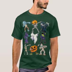 Dabbing Halloween Boys Skeleton Zombie Pumpkin Mum T-Shirt