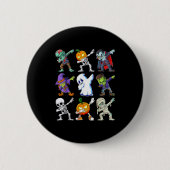 Dabbing Halloween Boys Skeleton Zombie Y Pumpkin M Button (Vorderseite)