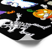 Dabbing Halloween Boys Skeleton Zombie Y Pumpkin M Poster (Ecke)