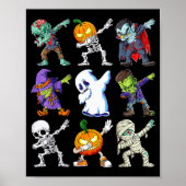 Dabbing Halloween Boys Skeleton Zombie Y Pumpkin M Poster (Vorne)