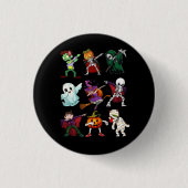 Dabbing Halloween Hexenkelett Zombie Beängstigende Button (Vorderseite)
