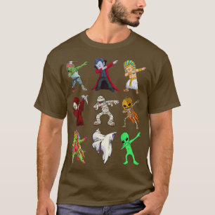 Dabbing Halloween kids Skeleton Beängstigend Pumpk T-Shirt