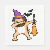 Dabbing Halloween Mops Dog Serviette (Vorderseite)
