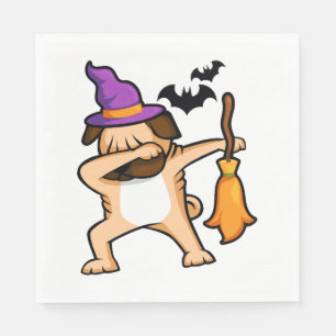 Dabbing Halloween Mops Dog Serviette