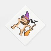 Dabbing Halloween Mops Dog Serviette (Ecke)