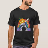 Dabbing Halloween Pumpkin Skeleton Rainbow Boys Ki T-Shirt (Vorderseite)