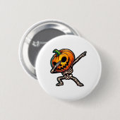Dabbing Halloween Skeleton Boys Trick Leckerei Fun Button (Vorne & Hinten)