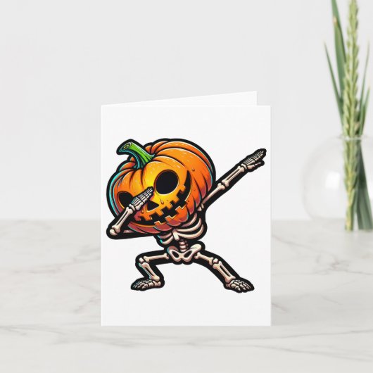 Dabbing Halloween Skeleton Boys Trick Leckerei Fun Karte (Vorderseite)