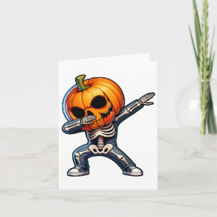Dabbing Halloween Skeleton Boys Trick Leckerei Fun Karte