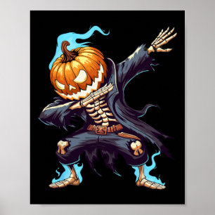Dabbing Halloween Skeleton Monster Dab Spooky Boys Poster