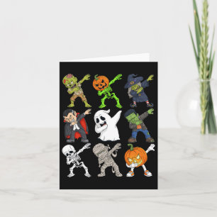 Dabbing Halloween Skeleton Zombie Beängstigend Pum Karte