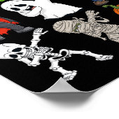 Dabbing Halloween Skeleton Zombie Beängstigend Pum Poster (Ecke)