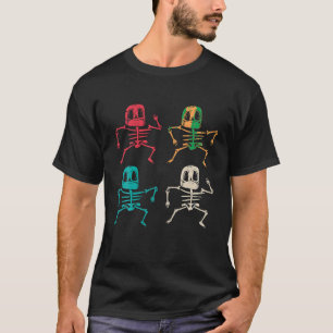 Dabbing Halloween Skeleton Zombie Beängstigend Pum T-Shirt