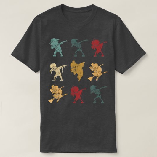 Dabbing Halloween Skeleton Zombie Ghost Witch Scar T-Shirt (Design vorne)