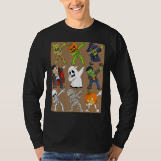 Dabbing Halloween Skeleton Zombie Scary Pumpkin Va T-Shirt