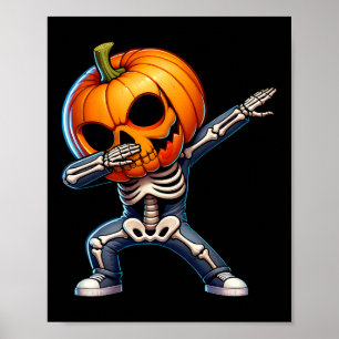 Dabbing Halloween Skelett Jungen Streich Behandle  Poster