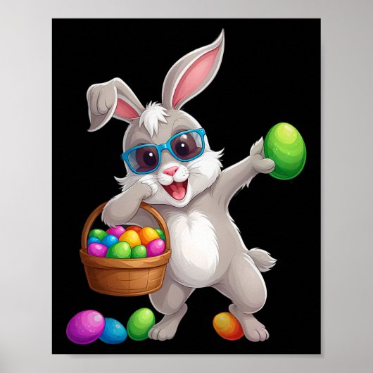 Dabbing Hase Lustiges Ostern Poster (Vorne)