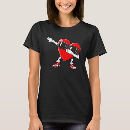 Dabbing Heart Boy Valentine Dab Liebe Valentines D T-Shirt (Vorderseite)