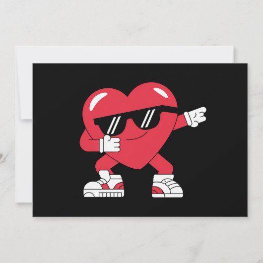 Dabbing Heart Funny Gifts Valentinstag Dankeskarte (Vorderseite)