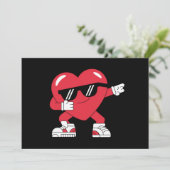 Dabbing Heart Funny Gifts Valentinstag Dankeskarte (Stehend Vorderseite)