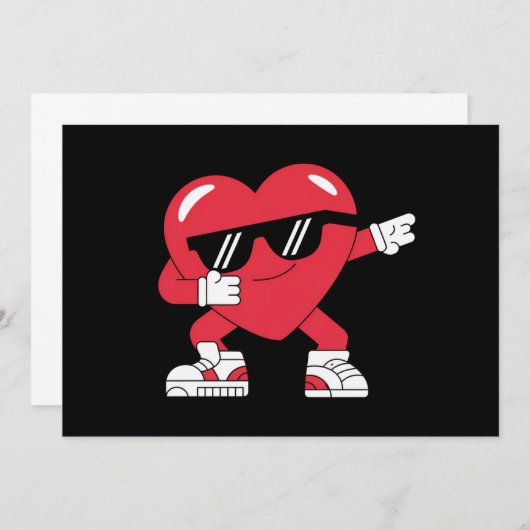 Dabbing Heart Funny Gifts Valentinstag Dankeskarte (Vorne/Hinten)