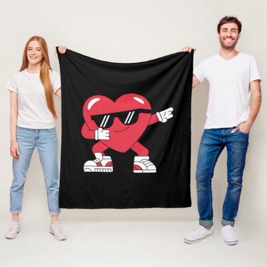 Dabbing Heart Funny Gifts Valentinstag Fleecedecke (Beispiel)