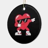 Dabbing Heart Funny Gifts Valentinstag Keramik Ornament (Links)