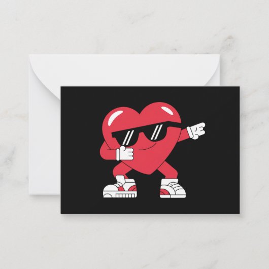 Dabbing Heart Funny Gifts Valentinstag Mitteilungskarte (Vorderseite)