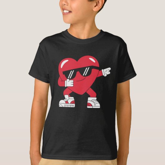 Dabbing Heart Funny Gifts Valentinstag T-Shirt (Vorderseite)